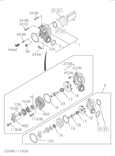 030- WATER PUMP AND