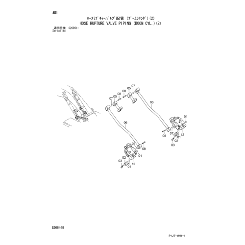 HOSE RUPTURE VALVE PIPING (BOOM CYL.)(2)