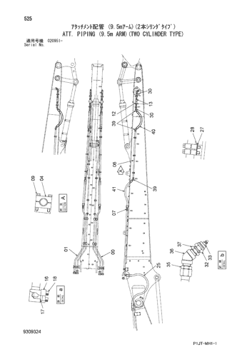 ATT. PIPING (9.5m ARM)(TWO CYLINDER TYPE)