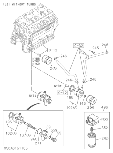 050- OIL COOLER AND OIL