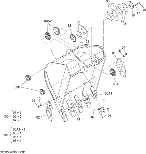 BUCKET 0.91m3 (JIS 94)