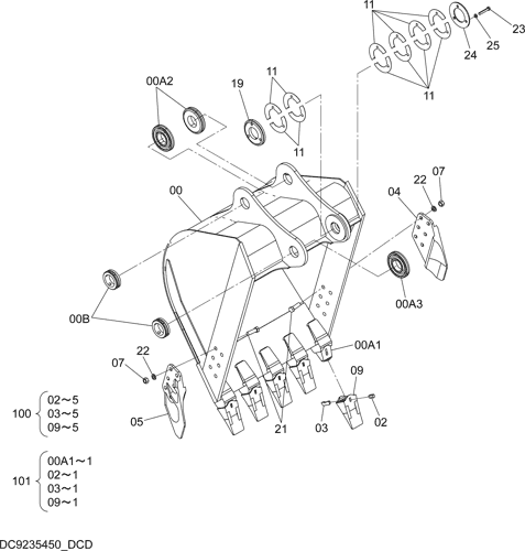 BUCKET 0.8m3 (JIS 94)
