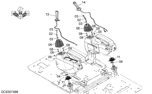 CONTROL LEVER (FRONT, SWING)