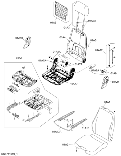 AIR-SUSPENSION SEAT (WITH HEATER)(1)